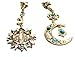 Hot jewelry Set Diamond Opal Sun and Moon Fashion Exquisite Earrings