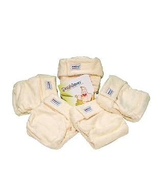 Bambinex bamboo nappy top up set - Size 2 (16 - 35lbs) - Cream
