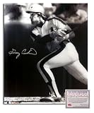 Gary Carter Montreal Expos MLB Hand Signed 8x10 Photograph Swinging Black and White