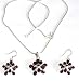 Earring Pendants Sets Silver Garnet Jewelry (gpers012a)