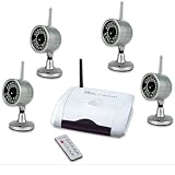 4 Cctv Security Colour Cameras 380tv 14 Cmos Sensor Wireless With 1 Av Receiver Remote Control Internal External Weatherproof 30 Led Infra Red Day Night Vision 0lux 6mm 42 Degrees