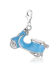 Sterling Silver & Enamel clip-on Vespa scooter charm