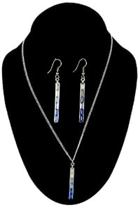 Click Here For Cheap Amazon.com: Jewelry Set Necklace Pierced Earrings Cz Crystal Rhinestone Pendants Sexy Long Blue Baguette: Jewelry For Sale