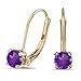 14k Yellow Gold February Birthstone Round Amethyst title=
