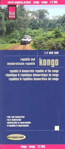Congo Brazzaville & Democratic Republic of Congo 1:2,000,000 Travel Map, waterproof, REISE, 2012 edition