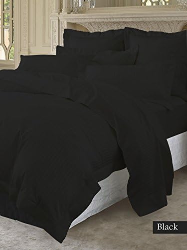 PEARLBEDDING PIMA cotton Flat sheet 800 TC Solid ( Twin , Black )