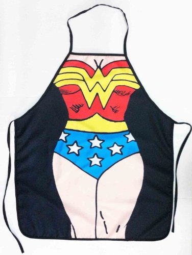 Myhome Beauty Superman Wonder Woman Sexy Kitchen Apron Funny Creative Cooking Aprons for Women Ladies Girlfriend Christmas Gift