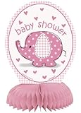Umbrella Elephant Girl Baby Shower Honeycomb Decorations (4ct)