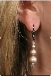 Swarovski Pearl Earring - Powder Almond / Champagne (Grace)