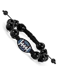 Swarovski Elements Houston Spirit Football & Onyx Macrame Bracelet