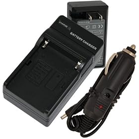 Charger + car plug for Sony Mavica MVC-CD200 MVC-CD250 MVC-CD350 MVC-CD400 by 