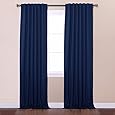 Best Home Fashion Thermal Insulated Blackout Curtains - Back Tab/ Rod Pocket - Navy - 52"W x 108"L - (Set of 2 Panels)