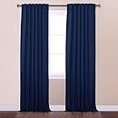 Best Home Fashion Thermal Insulated Blackout Curtains - Back Tab/ Rod Pocket - Navy - 52"W x 108"L - (Set of 2 Panels)