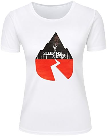 Female Sleeping with Sirens Comfortable T-shirt in White Poly Cotton made by Puretwt
