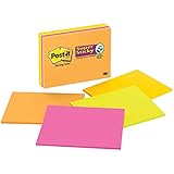 Post-it Super Sticky Notes, 8 in x 6 in, Rio de Janeiro Collection, 4 Pads/Pack, 45 Sheets/Pad (6845-SSP)