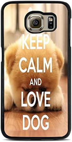 Trendy Accessories Keep Calm And Love Dog Quote Design Print Image Black Silicone Case for Samsung Galaxy S6 EDGE
