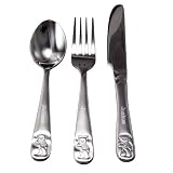 Personalised Childrens 'Teddy' Stainless Steel Cutlery Set