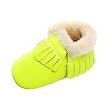 ユニセックスベビー新生児冬のアンチタッセルスノーブーツカジュアルファーストシューズをスリップ (12-18ヶ月, 蛍光グリーン)