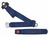 3-Point Lap and Shoulder Seat Belt, Navy, with Push Button release, matching contoured sleeve