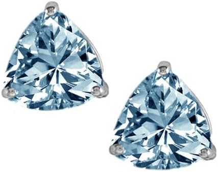 Star KSterling Silver Trillion 7mm Earring Studs