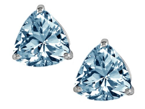 Star KSterling Silver Trillion 7mm Earring Studs