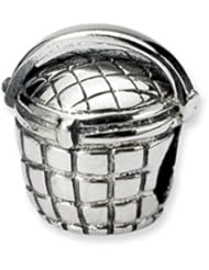 Covered Basket Charm in Silver for 3mm Charm Bracelets