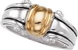 14K Yellow Gold and Sterling Silver Fashion Ring