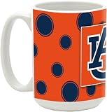 NCAA Auburn University 15-Ounce Polka Dots in University Colors Ceramic Mug
