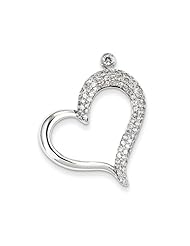 1.07 Carat Diamond 14 Karat White Gold Heart Pendant