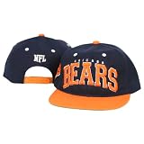 NFL Teams Embroidered Big Name and Logo Flat Bill Snap Back Hats - Chicago Bears