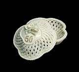 50th Wedding Anniversary White Porcelain Keepsake Trinket Box #42653