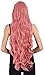Charming Long Curly Halloween Pink Wig Full Hair Wigs for Women w/ Free Wig Cap