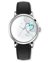 SPRAWL Aanalog Fashion Series Silver Ladies Watches of Genuine Black Leather Strap,Unique Wrist Watch for Women Girls Designed with love