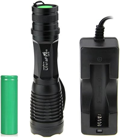 UltraFire 1000 Lumen Cree Xml- T6 LED Flashlight Torch Adjustable Zoomable Tactical Flashlight for Outdoor Sports(C6/E6) (With Rechargeable 18650 Battery and Charger)