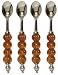 Decorative Condiment Spoon with Honey Yellow Glass Bead Handle Set of Four