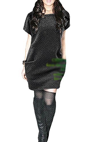 (Goldjapan)ゴールドジャパン 大きいサイズ レディース サイドポケット ミニワンピース ミニ丈ワンピース ミニワンピ半袖 半そで 七分袖 7分袖 ゆったり 着痩せ 体型カバー goldy-081