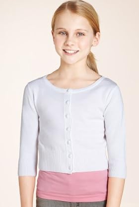 Pure Cotton Scoop Neck Cropped Cardigan