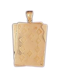 Dazzlers Solid 14k Gold Ace Ten Playing Cardss Charm Pendant Available in three colors from jewelsberry (weights: 9.7 grams only)