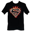 Superman Flame Logo Mens T-Shirt, X-Large