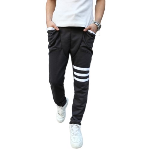 Magiftbox Men's Slim Fit Harem Jogging Sports Stripe Pants K99