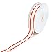 CT CRAFT LLC Cotton Ribbon 5/8 inch (16mm) x 10 yards. Natural ribbon Decorative for DIY Crafts and Gift Wrapping - Ivory/Red