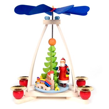 Santa with Toy Box Christmas Pyramid