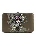 Rock N Roll Skull Tattoo Style Flat Wallet in Choice of Colors (LA79308-Grey)
