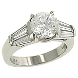 Baguette Diamond Engagement Ring .69cttw (CZ ctr)