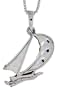 Sterling Silver Sailboat Pendant, 1 in. (25mm) tall