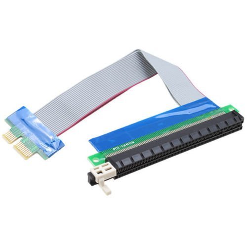 New PCI-Express PCI-E 1X to 16X Riser Card Ribbon Extender Extension Cable