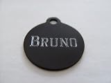 Pet ID Tag/Deluxe  Small Black Circle