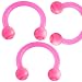 16g 16 gauge 1.2mm , 5/16 inch 8mm diameter length - Pink flexible acrylic eyebrow lip bars ear trag