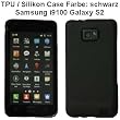 Premium Quality TPU Silicon Case per Samsung Galaxy S2 / i9100, nero transparent
