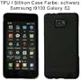 Premium Quality TPU Silicon Case per Samsung Galaxy S2 / i9100, nero transparent